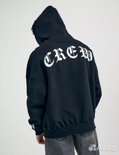 Худи чёрное мужское с принтом