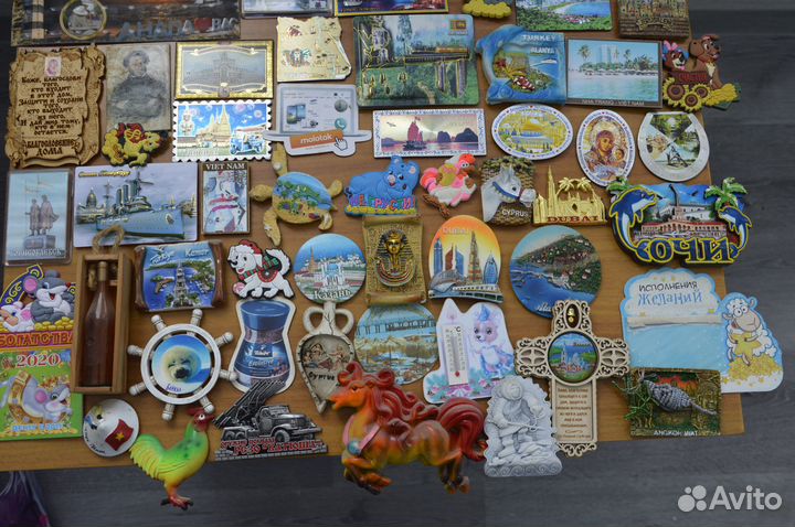 Магнитики на холодильник города и страны 65 штук