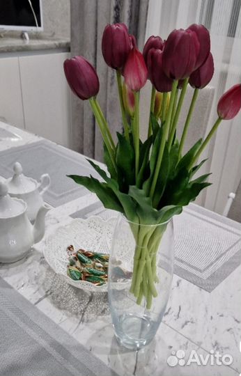 Искусственные Тюльпаны из эко-силикона 15 шт