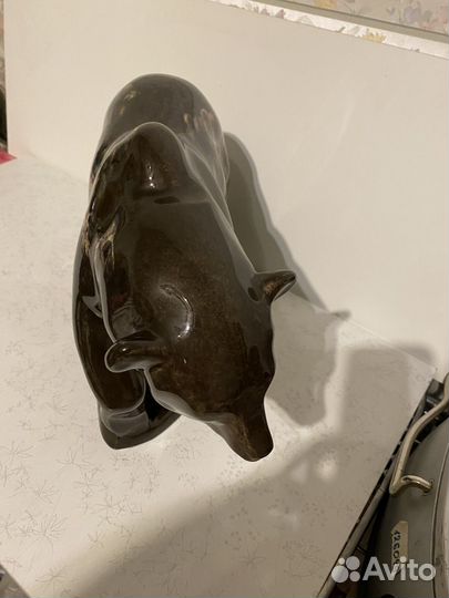 Керамика,Большой медведь с ручной росписью