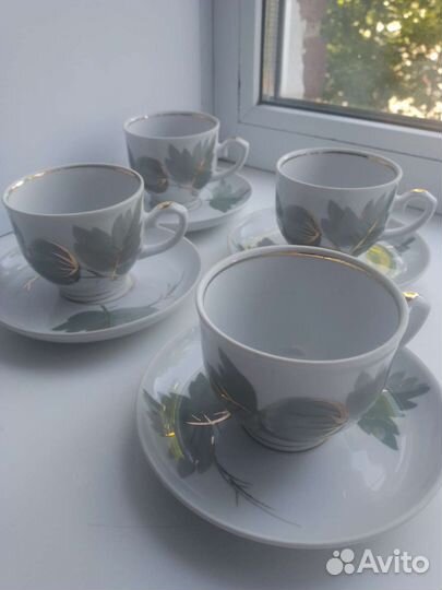 Чашки с блюдцем для кофе Крыжовник