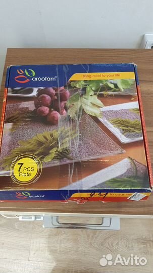 Набор квадратных тарелок Arcofam (Иранское стекло)