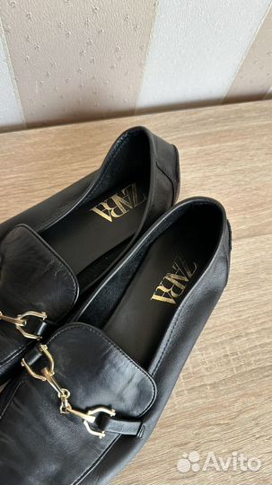 Лоферы женские Zara натуральная кожа 39 размер