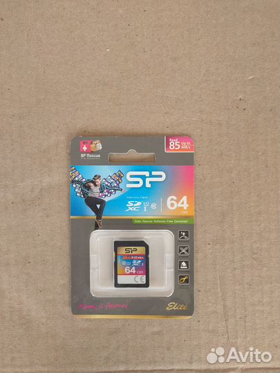 SP064gbsdxau1V10 Карта памяти SD 64GB