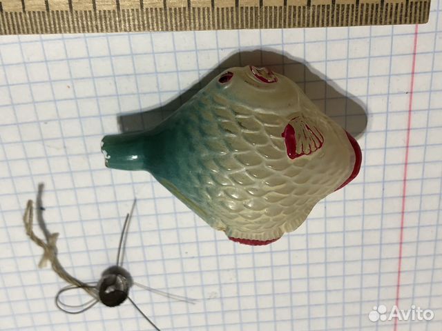 Новогодняя елочная игрушка рыба времен СССР