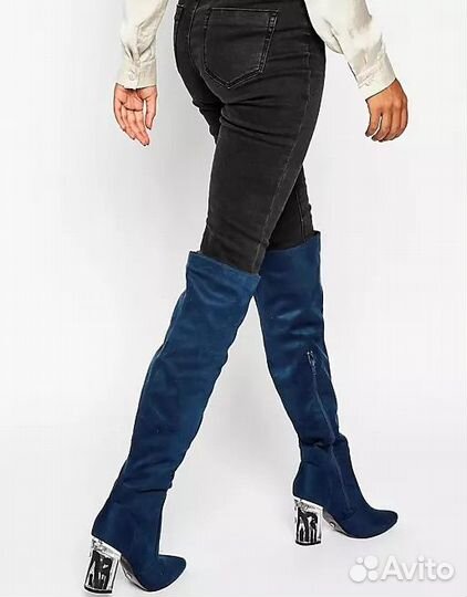 Сапоги / Ботфорты осенние с ASOS синие 36 р-р