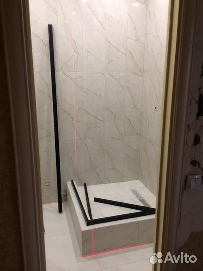 Сборка установка душевых кабин, ширм