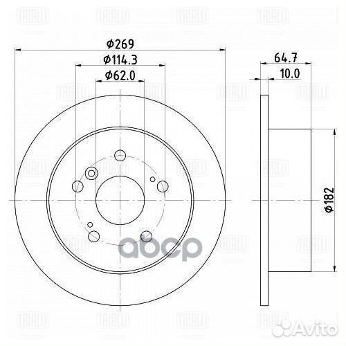 Диск торм. для а/м Toyota Camry (96) зад. d26