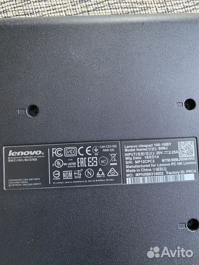 Ноутбук lenovo ideapad100
