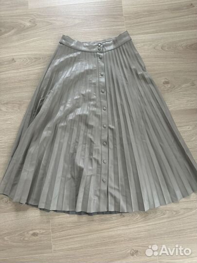 Юбка плиссе экокожа