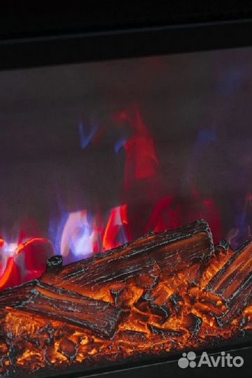 Линейный электрокамин Elekam Irida светлый беж+золотая патина с очагом Pulsar 38