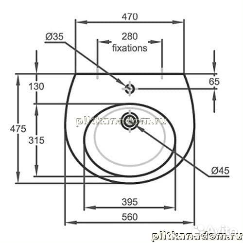 Jacob Delafon Ove E1563-00 раковина 56х47,5