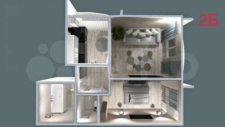 2-к. квартира, 65 м², 12/12 эт.