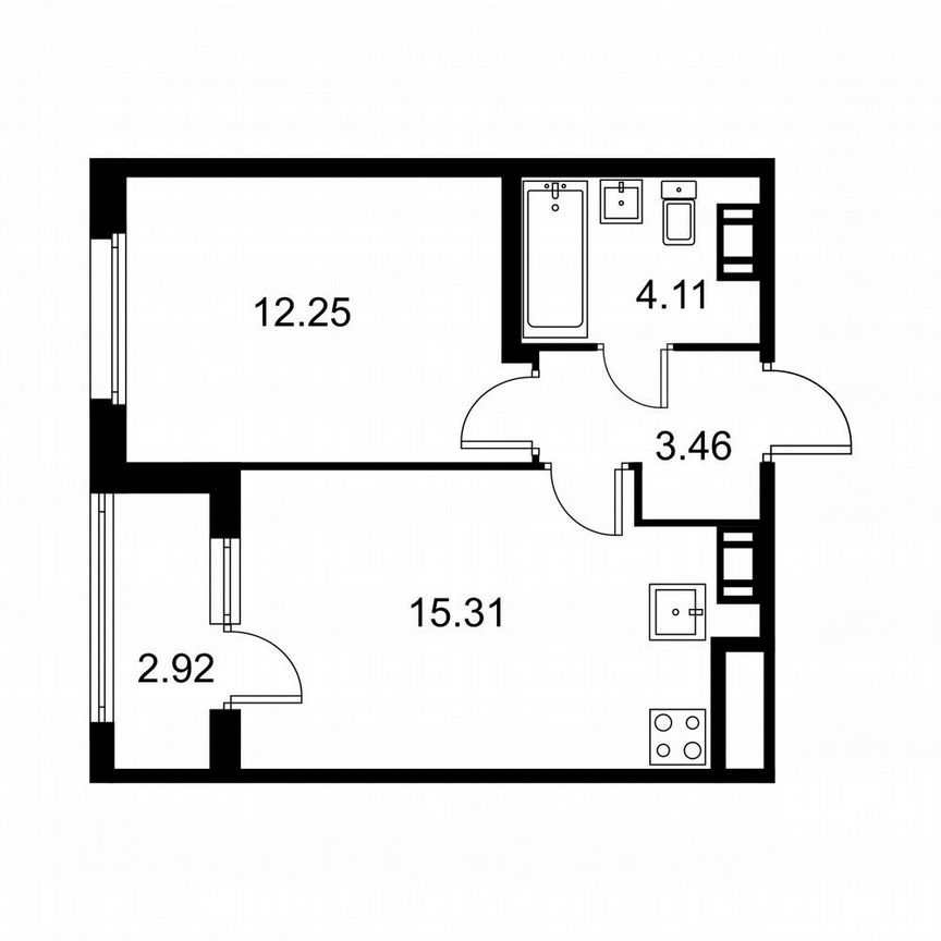 1-к. квартира, 36,6 м², 8/9 эт.