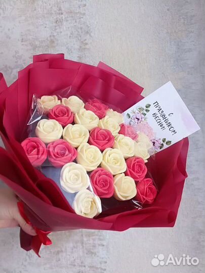 Розы из шоколада,съедобные цветы, букет