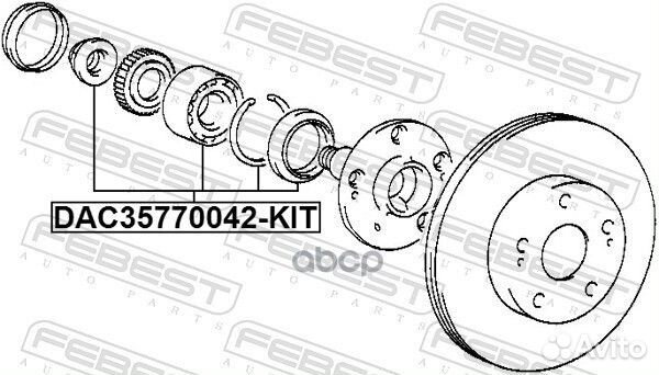 DAC35770042KIT к-кт подшипника ступ.перед. Toy