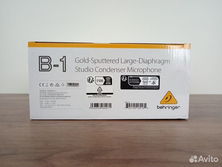 Микрофон конденсаторный behringer b 1