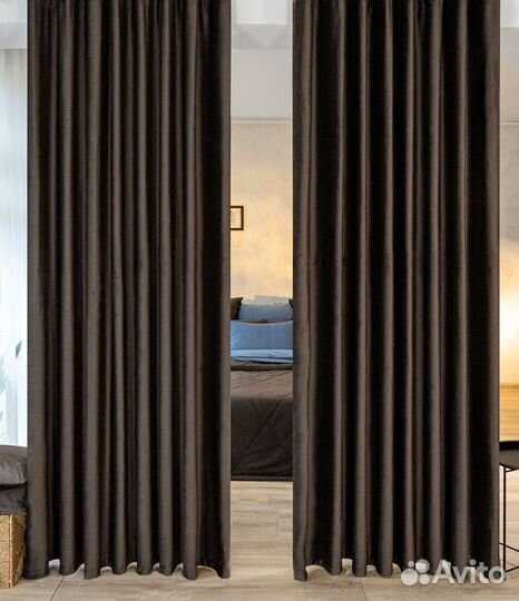 Шторы бархат Беллиссимо шоколад