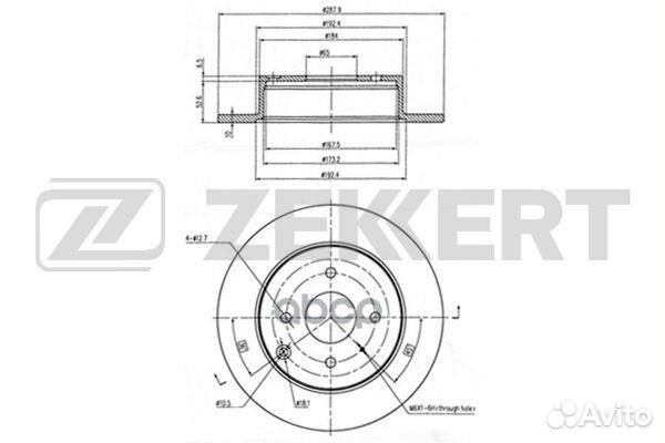 Диск торм. задн. Chery Fora (A21) 06- Amulet 10