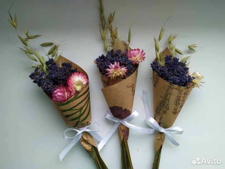 Мини букет из сухоцветов