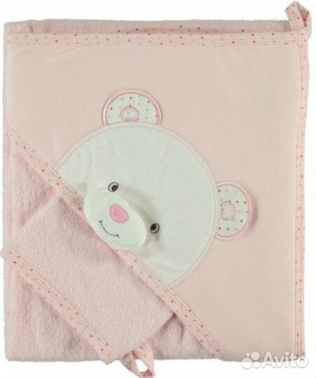 Детское полотенце с уголком+рукавичка