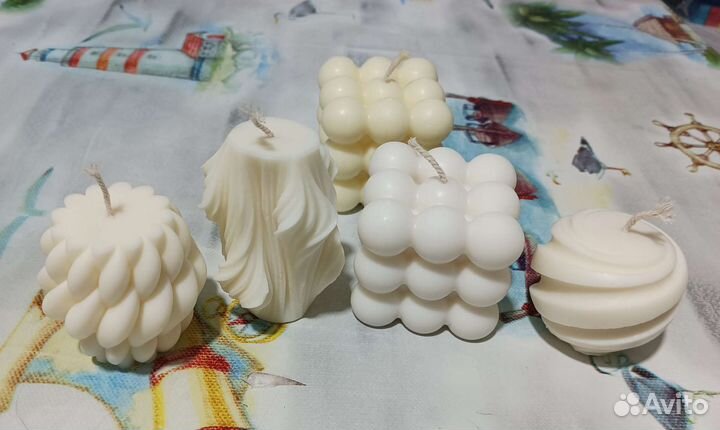 Свечи формовые ручной работы из соевого воска