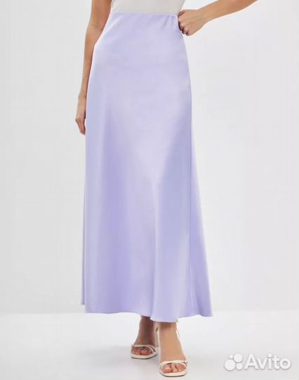 Атласная юбка миди