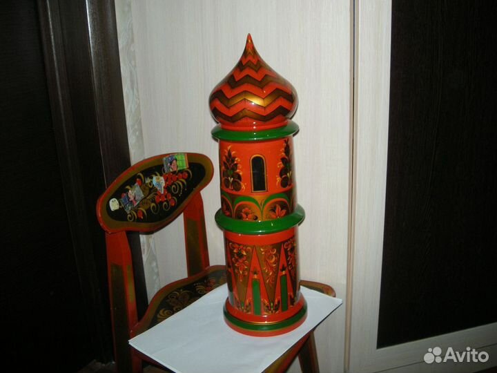 Штоф расписной в русском стиле футляр