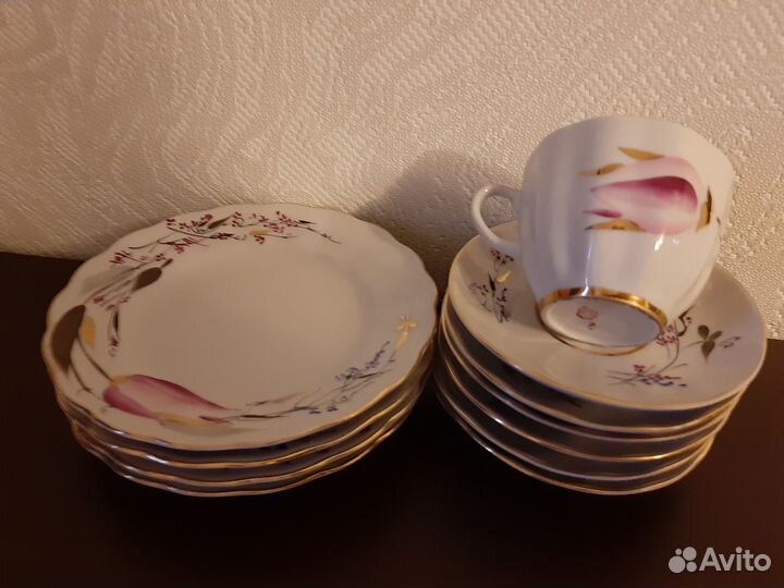 Сервиз кофейный, блюдца лфз, стаканы Мартини