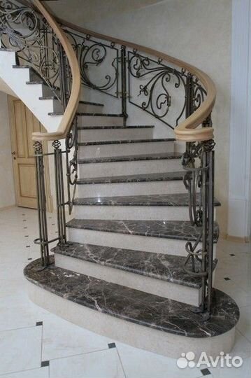 Лестница из камня мрамора Emperador Dark