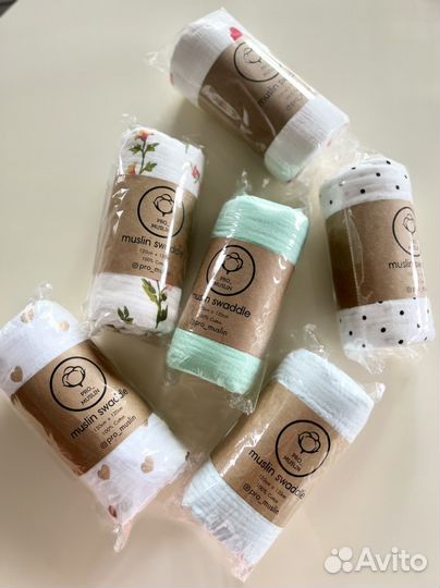 Муслиновые пеленки, бантики, платочки