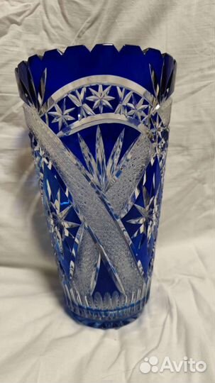 Ваза для цветов цветной хрусталь гдр