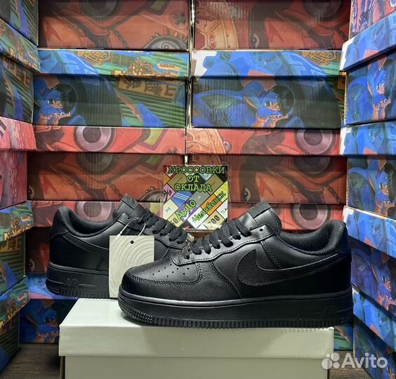 Кроссовки Nike Air Force 1 Black. Люкс (40-45)