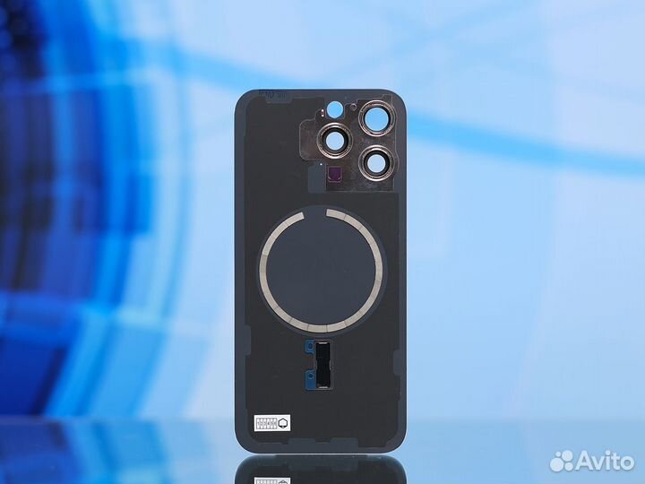 Заднее стекло для iPhone 15 Pro Max Белое в сборе