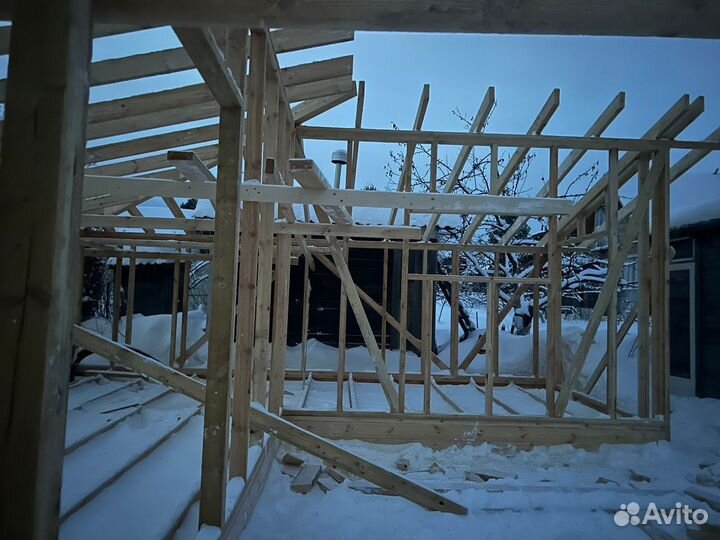 Каркасное строение домов, кровля