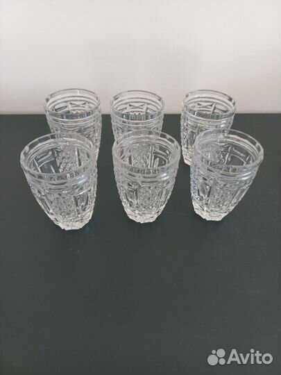 Хрустальные стаканы, 12 шт, новые