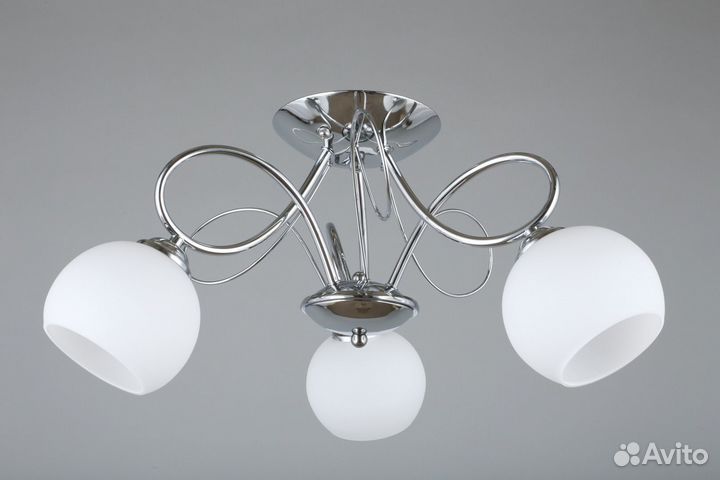 Люстра металл и стекло на кухню модерн