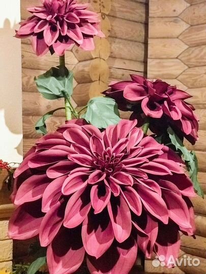 Большие георгины, цветы из фоамирана