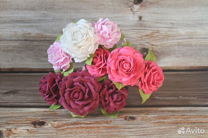 Ободок с розами из фоамирана