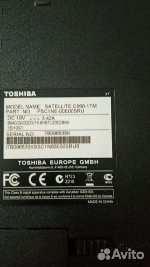 Ноутбук toshiba