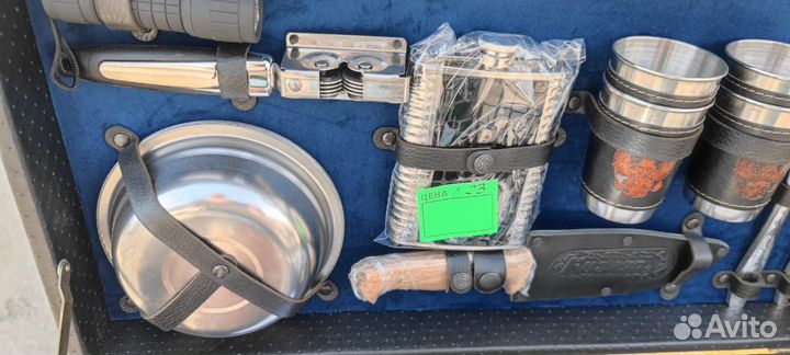 Шашлычный набор в деревянном чемодане №23