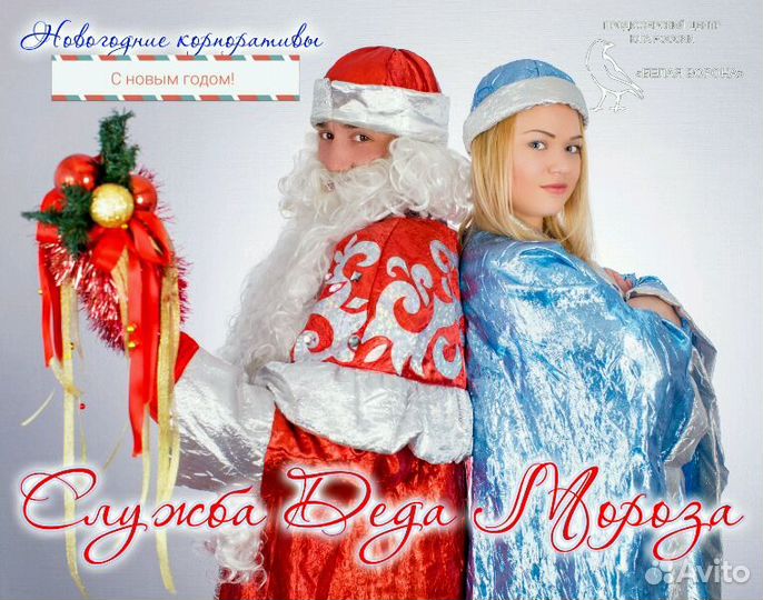 Дед мороз и снегурочка, на дом