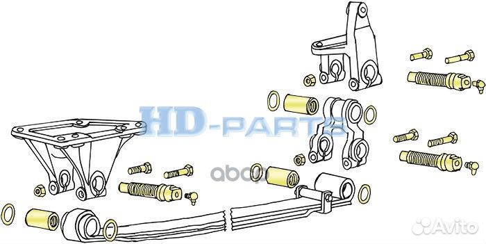 Ремкомплект пальцев рессоры 312946 HD-parts