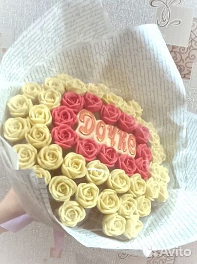 Розы,шоколад,букет,конфеты,ручная работа