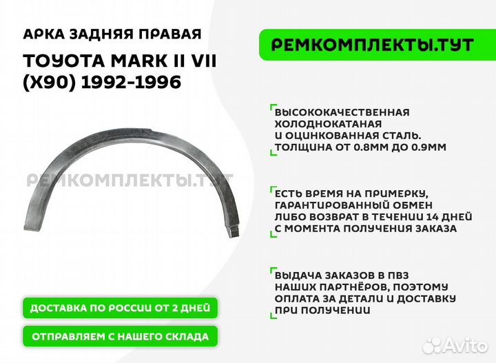 Арка задняя правая Toyota Mark 2 X90