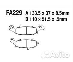 Тормозные колодки EBC FA229HH MCB682 ER6 SV650