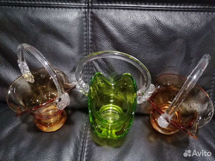 Корзины цветной хрусталь