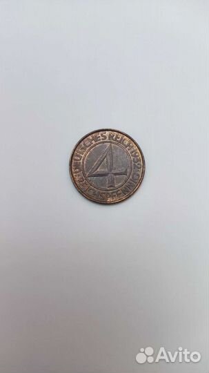 Германия Веймар 4 пфеннига 1932 А