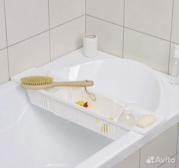 Полка для ванной раздвижная белая berossi