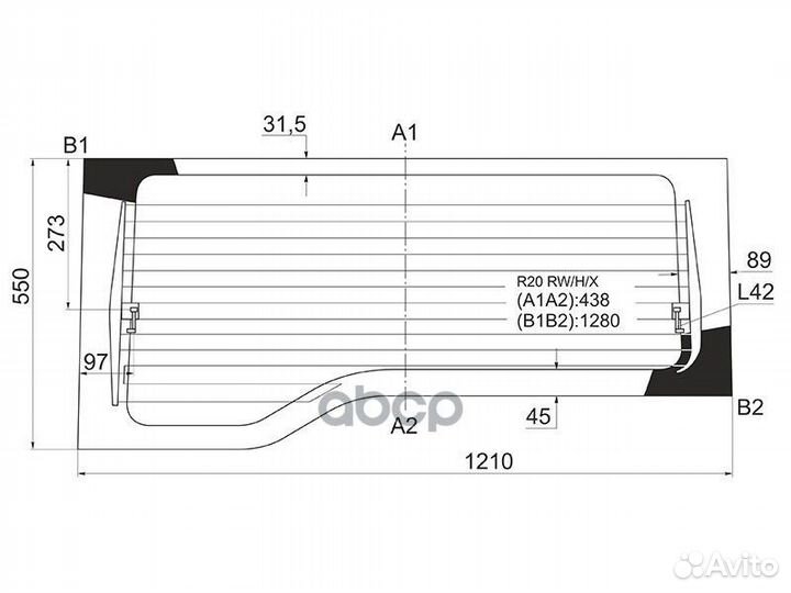 Стекло заднее с обогревом nissan terrano II/ MI